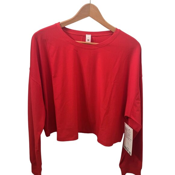 Lululemon Muscle Love Long Sleeve Shirt True Red Size 12 Lightweight Breathable - Picture 1 of 2
